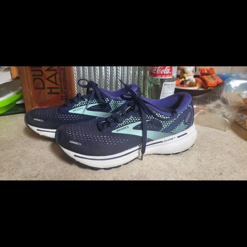 Brooks Navy and Mint Running Shoes
